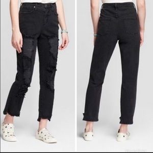 Mossimo High Rise Distressed Mom Jeans